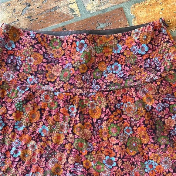 Vintage Mary Robin Corduroy Floral A-Line Skirt sz6 - Picture 4 of 13